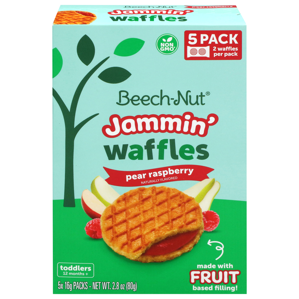 Beech-Nut Toddler Jammin' Pear Raspberry Waffles - 5 ct