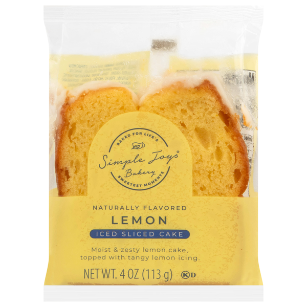 Simple Joys Bakery Lemon Iced Cake Slice