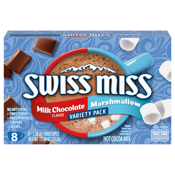 Swiss Miss Milk Chocolate & Marshmallow Hot Cocoa Mix Variety Pack - 8 ct