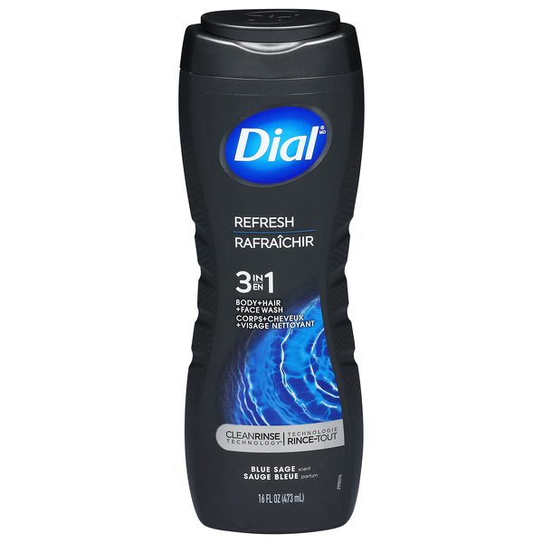 Dial Men Hydro Fresh Aloe 3-in-1 Body + Hair + Face Wash