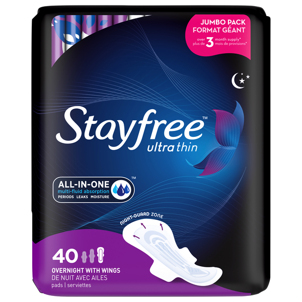 Stayfree Ultra Thin Overnight Pads with Wings