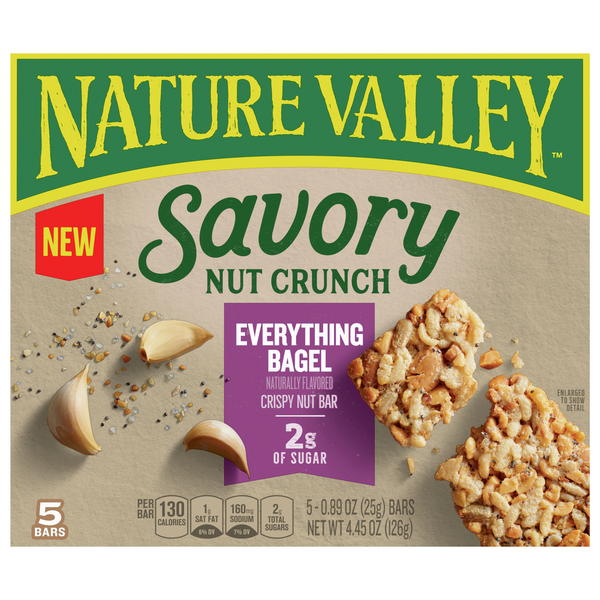 Save on Nature Valley Savory Nut Crunch Bar Everything Bagel 5 ct