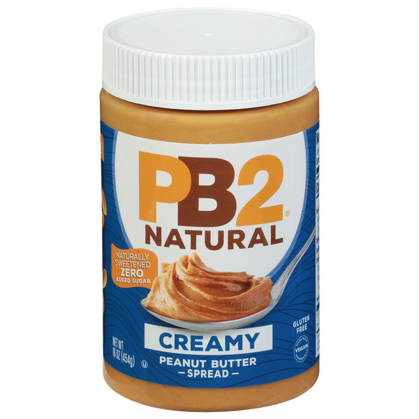 PB2 Natural Zero Added Sugar Creamy Peanut Butter Spread