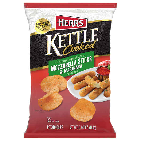 Herr's Gluten Free Mozzarella Sticks & Marinara Kettle Cooked Potato Chips