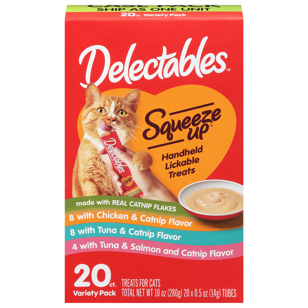 Delectables Squeeze Up Lickable Cat Treats Variety Pack - 20 ct