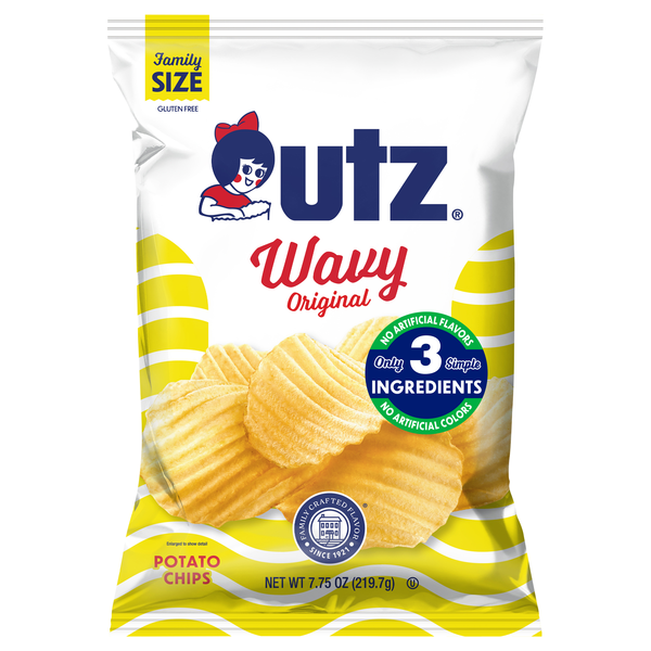 Utz Gluten Free Original Wavy Potato Chips Family Size