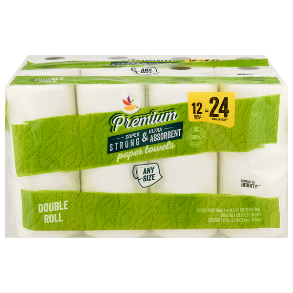 Our Brand Premium Any Size Double Roll 2-Ply Paper Towels - 12 ct