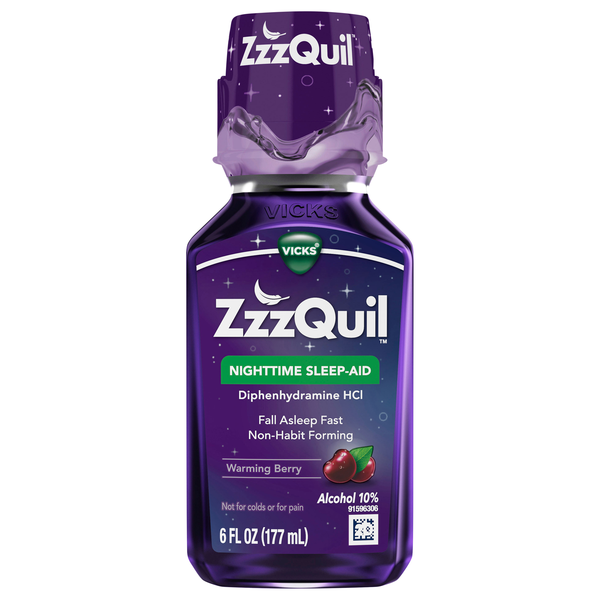 Vicks ZzzQuil Warming Berry Flavored Nighttime Sleep-Aid Liquid