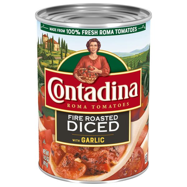 Contadina Fire Roasted Diced Roma Tomatoes with Roasted Garlic