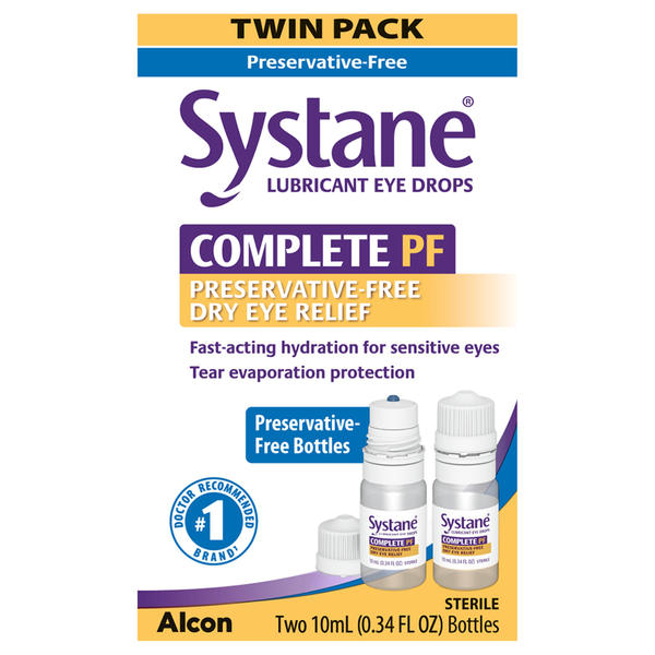 Systane Complete PF Preservative Free Lubricant Eye Drops - 2 ct