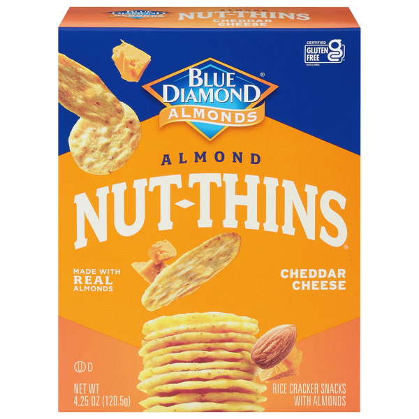 Blue Diamond Almond Nut-Thins Gluten Free Cheddar Cheese Rice Crackers