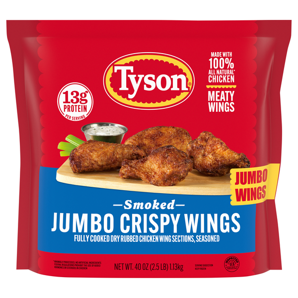 Tyson Jumbo Fully Cooked Smoked Crispy Wings Frozen