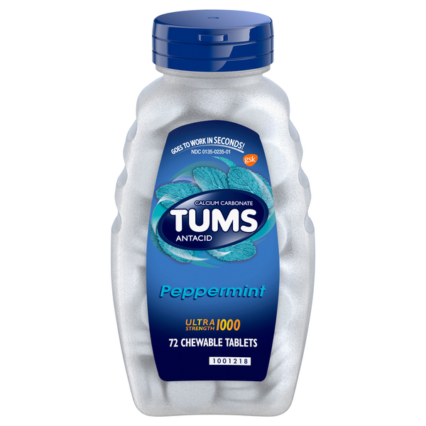 TUMS Ultra Strength Chewable Peppermint Antacid Tablets