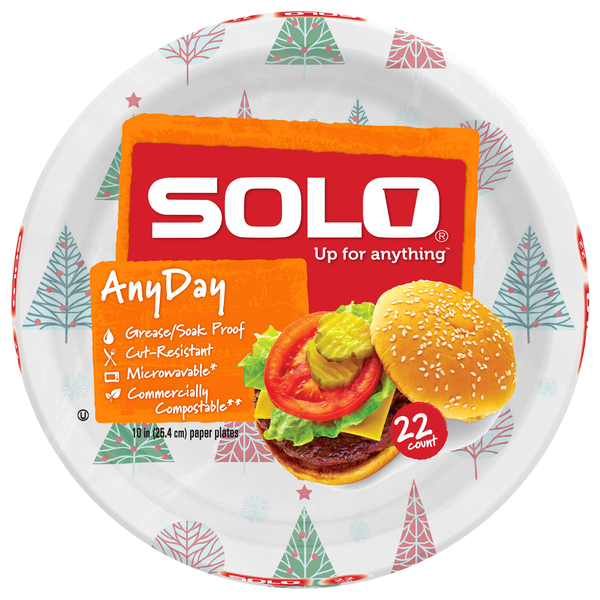 Solo Paper Plate Snowfell/Ever Tree 10 Inch