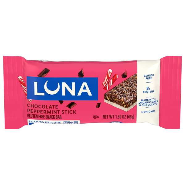 LUNA Organic Chocolate Peppermint Stick Protein Snack Bar