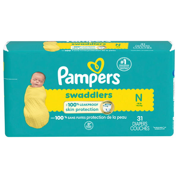 Pampers Swaddlers Newborn Baby Diapers Up to 10 lb