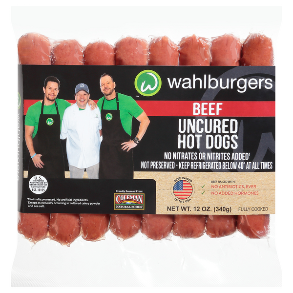 Save on Wahlburgers Uncured Beef Hot Dogs 4 ct Order Online Delivery