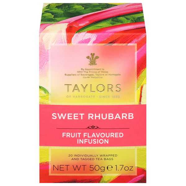 Taylors of Harrogate Sweet Rhubarb Fruit Flavored Infusion Tea Bags