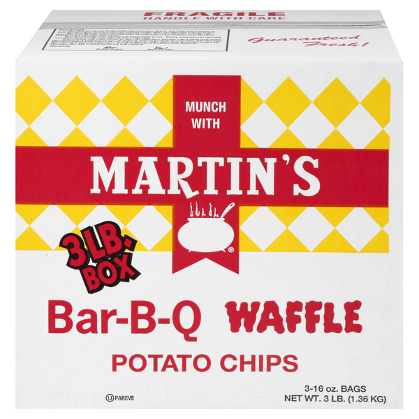 Martin's Waffle Potato Chips Bar-B-Q 16 oz - 3 ct