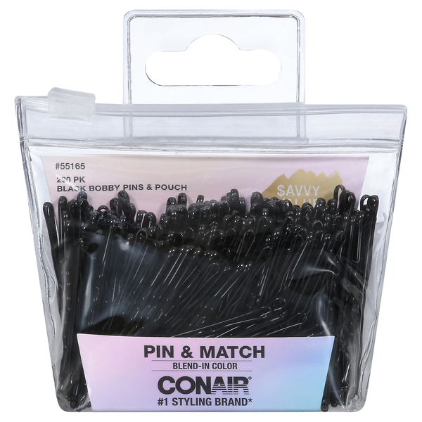 Conair Black Bobby Pins & Pouch