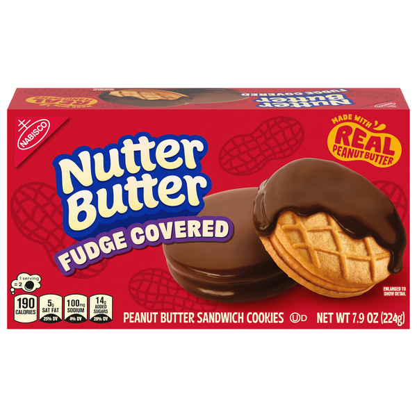 Nabisco Nutter Butter Fudge Covered Peanut Butter Sandwich Cookies