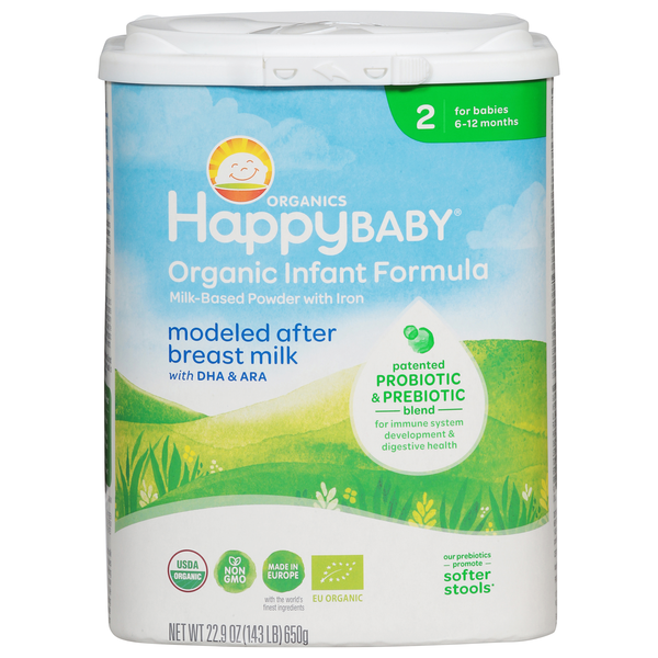 Happy Baby Organic Stage 2 Powder Infant Formula with Iron