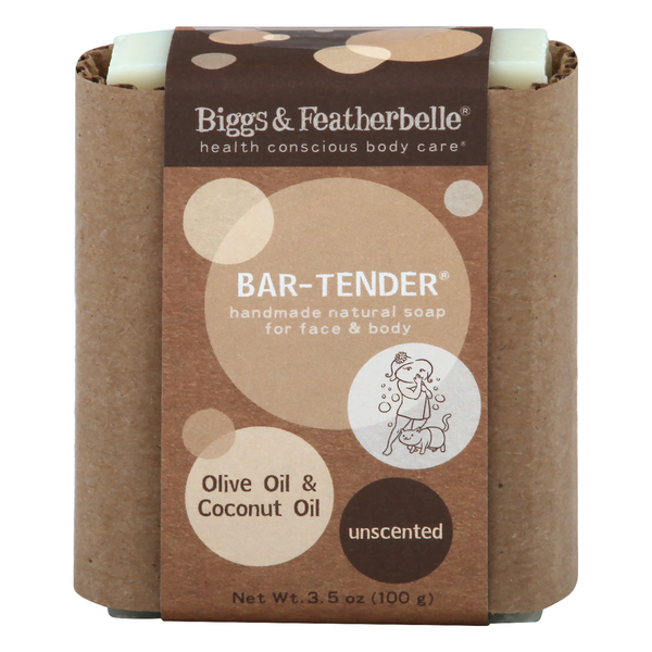 Biggs & Featherbelle Natural Handmade Bar-Tender Olive & Coconut Oil Soap