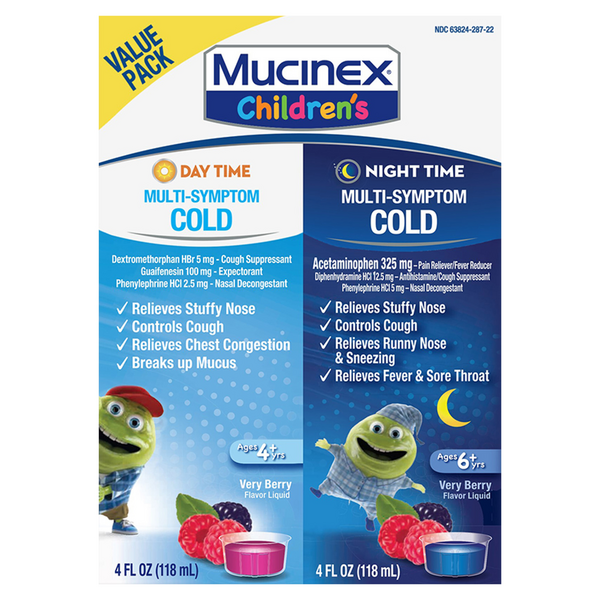 Mucinex Children's Cold Berry Day Time & Night Time Multi-Symptom - 2 pk