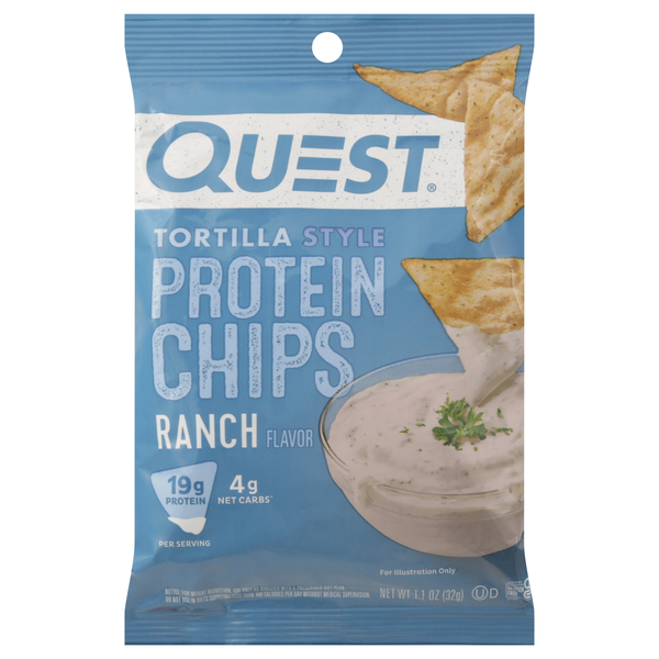 Quest Gluten Free Ranch 19g Tortilla Style Protein Chips