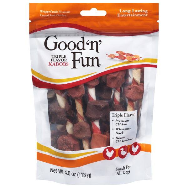 Good 'n' Fun Triple Flavor Kabobs Chicken Liver Duck Dog Chews