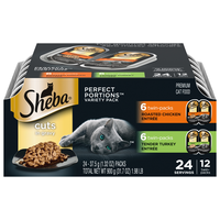 SHEBA Perfect Portions Cuts in Gravy Variety Wet Cat Food - 12 Twin Packs