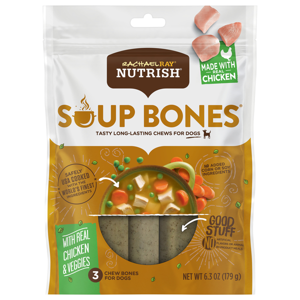 Rachael Ray Nutrish Soup Bones Chicken & Veggies Dog Chews - 3 ct