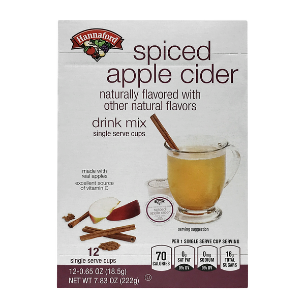 Hannaford Spiced Apple Cider Drink Mix Single Serve Cups