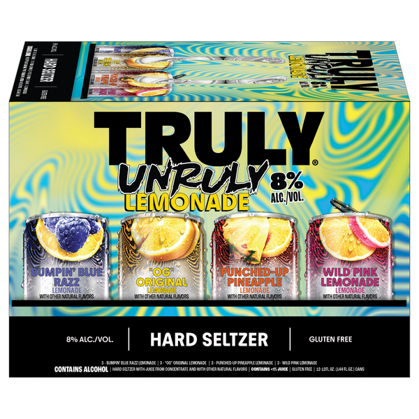 TRULY Unruly Gluten Free Hard Seltzer Lemonade Variety Pack - 12 pk