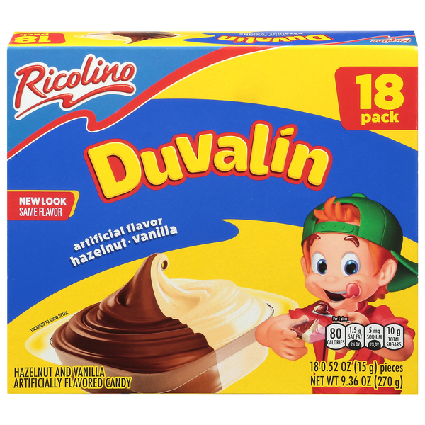 Ricolino Duvalin Hazelnut & Vanilla Candy - 18 ct
