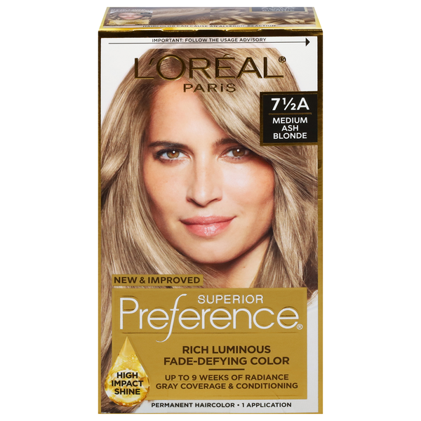 L'Oreal Superior Preference Permanent Hair Color Medium Ash Blonde 7 1/2A