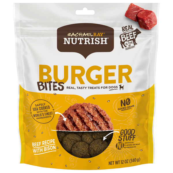 Rachael Ray Nutrish Burger Bites Beef Recipe with Bison Dog Treats