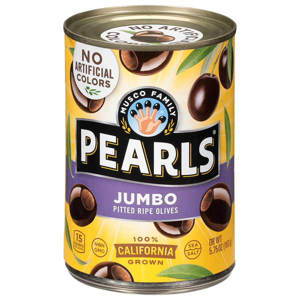 Pearls California Jumbo Pitted Ripe Black Olives