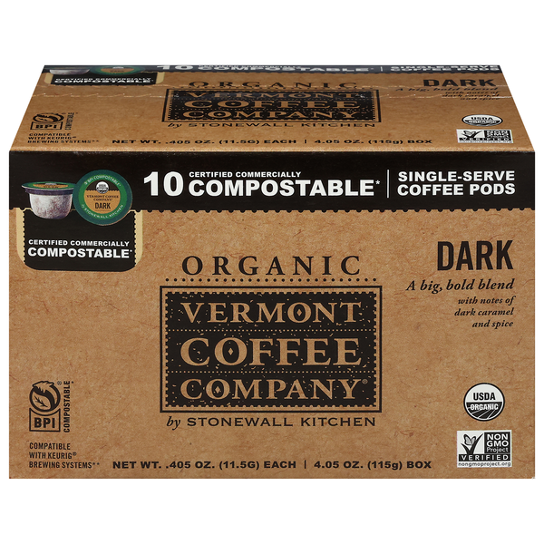 Vermont Coffee Company Organic Dark Coffee Single Serve Pods