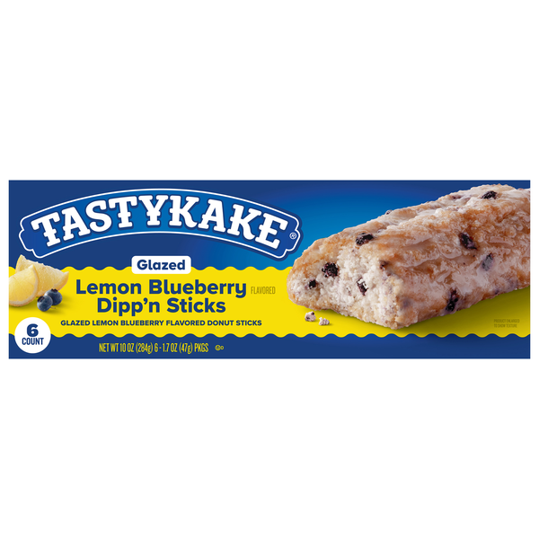 Tastykake Glazed Lemon Blueberry Dipp'n Donut Sticks - 6 ct