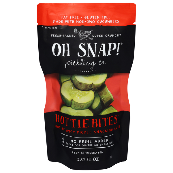 OH SNAP! Hottie Bites Hot n' Spicy Pickle Snacking Cuts Pouch Refrigerated