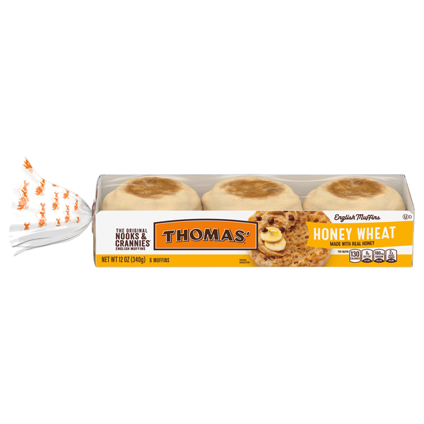 Thomas' Honey Wheat English Muffins - 6 ct