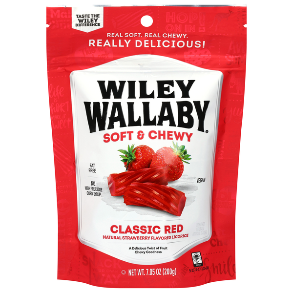 Wiley Wallaby Classic Red Strawberry Flavored Licorice Candy
