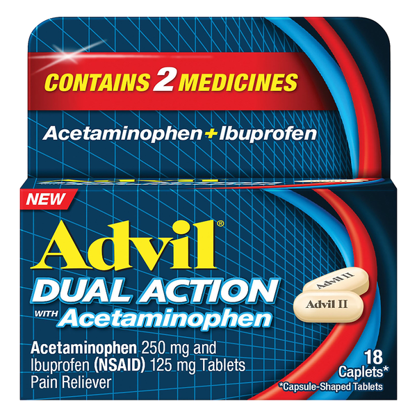 Advil Dual Action with Acetaminophen Pain Reliever Caplets