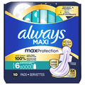 Always Maxi Unscented Overnight Pads with Wings Size 6