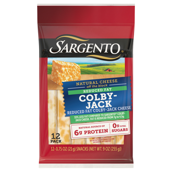 Sargento Natural Reduced Fat Colby Jack Cheese Sticks - 12 ct