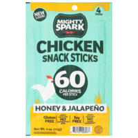 Mighty Spark Gluten Free Honey & Jalapeno Chicken Snack Stick - 4 ct