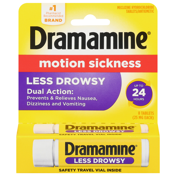 Dramamine Motion Sickness Relief All Day Less Drowsy Tablets