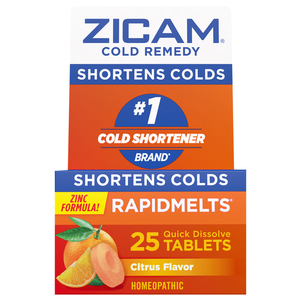 ZICAM Cold Remedy Homeopathic RapidMelts Citrus Flavor Tablets