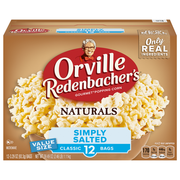 Orville Redenbacher's Naturals Salted Classic Microwave Popcorn - 12 ct